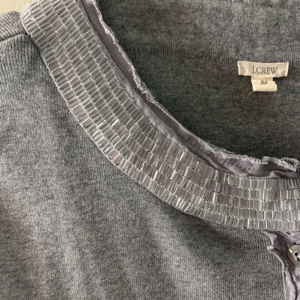 Grey J. Crew Sweater with embellished collar